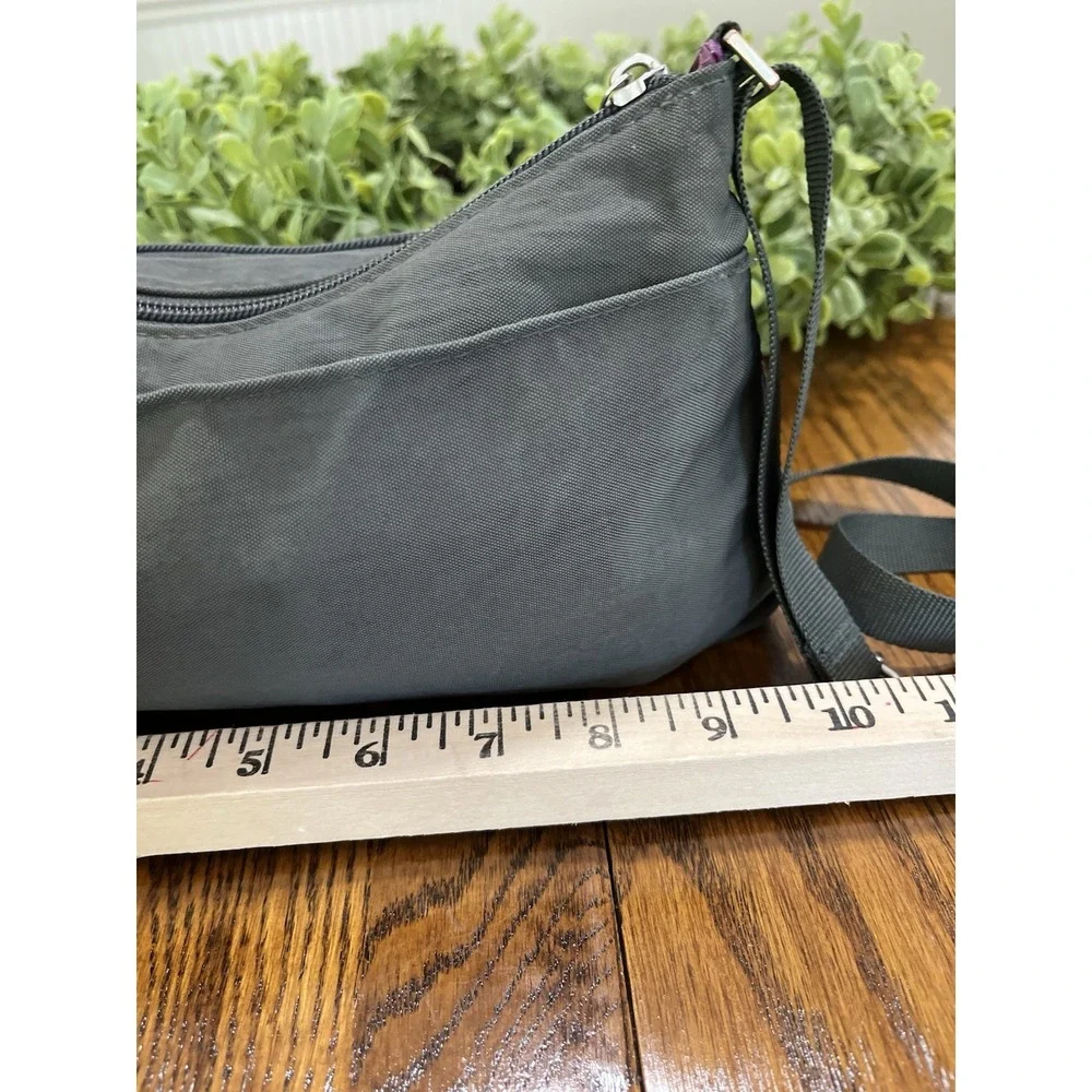 Baggallini Original Everyday Crossbody Bag Gray Purse Nylon Washabl